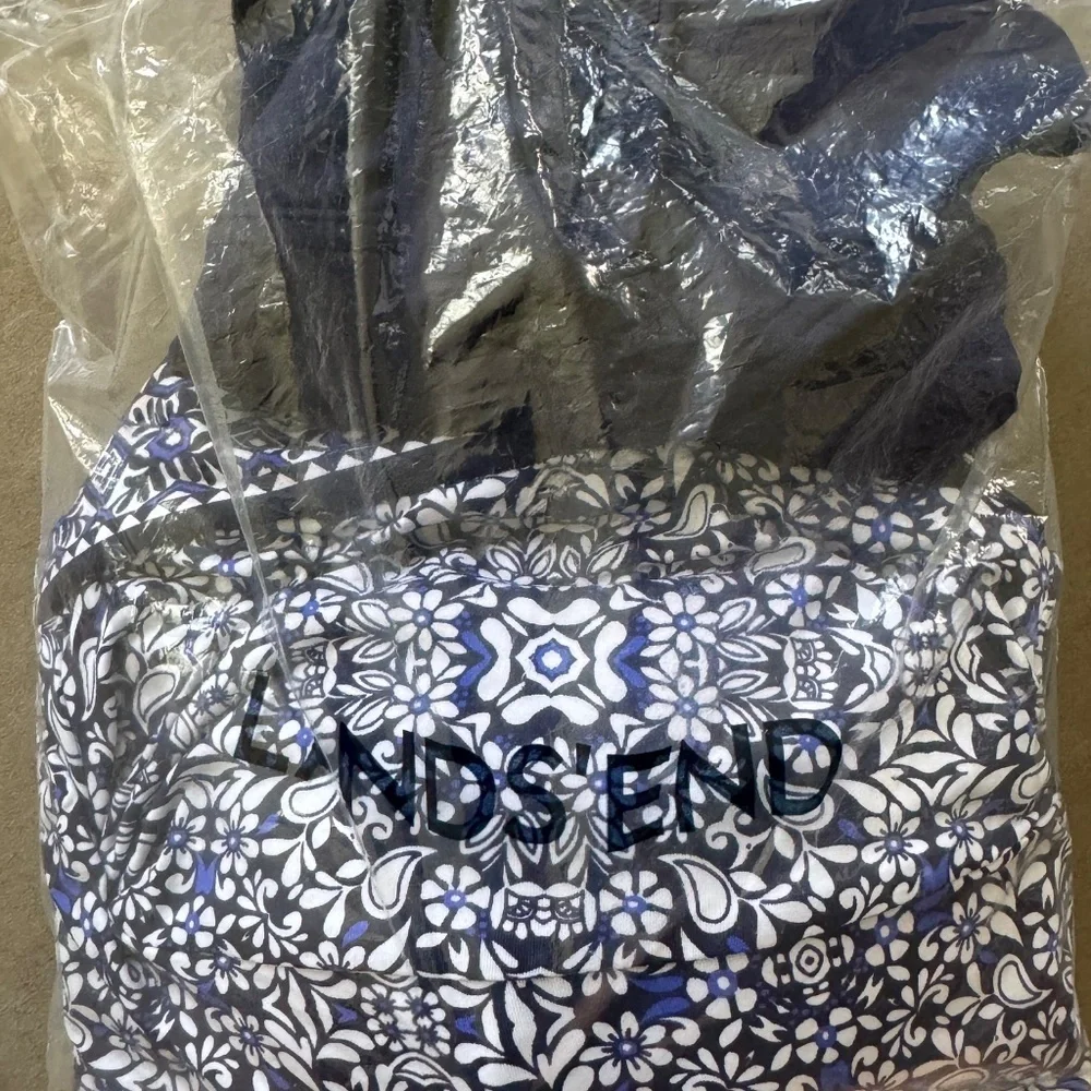 Lands' End Women's Blue Floral Tankini Swim Set Sz 10 Top 12 Bottom NWT - Picture 14 of 16